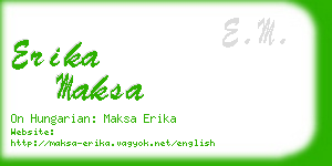 erika maksa business card